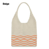 Women Large Capacity Shoulder Bags Knitting Handbags Crochet Hobo Bag