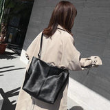Shoulder Bags Women Soft PU Leather Casual Totes Big Capacity Cross-body