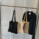 Casual Fashionable Handbags Large Capacity Knit Tote Beach Shoulder Bags