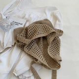 Casual Fashionable Handbags Large Capacity Knit Tote Beach Shoulder Bags