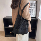 Casual Fashionable Handbags Large Capacity Knit Tote Beach Shoulder Bags