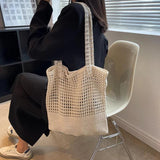 Casual Fashionable Handbags Large Capacity Knit Tote Beach Shoulder Bags