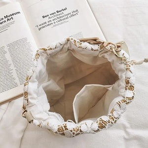 Straw Bucket Bag Women Crossbody Summer Shoulder Travel Handbag KL1011