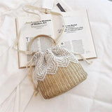 Straw Bucket Bag Women Crossbody Summer Shoulder Travel Handbag KL1011