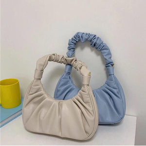 Shoulder Bags Women Underarm Texture Office Ladies Hasp Pleated Cloud Bag Handba