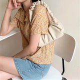 Shoulder Bags Women Underarm Texture Office Ladies Hasp Pleated Cloud Bag Handba