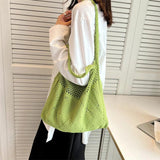 Summer Women Large Crochet Shoulder Bag Bohemian Beach Mesh Straw