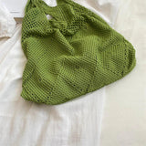 Summer Women Large Crochet Shoulder Bag Bohemian Beach Mesh Straw
