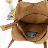 Hollow Shoulder Bag Paper Rope Weaving Hand Bag for Travel Vacation
