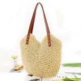 Hollow Shoulder Bag Paper Rope Weaving Hand Bag for Travel Vacation