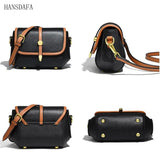 Leather Crossbody Bag for Women Solid Cow Leather Shoulder Bag