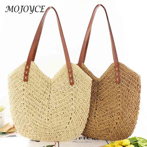 Hollow Shoulder Bag Paper Rope Weaving Hand Bag Summer Casual Portable