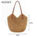 Hollow Shoulder Bag Paper Rope Weaving Hand Bag Summer Casual Portable