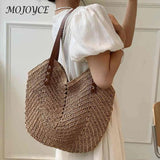 Hollow Shoulder Bag Paper Rope Weaving Hand Bag Summer Casual Portable