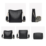 Vintage Leather Bucket Tote Shoulder Bag