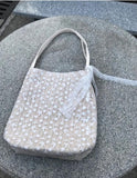 Women Lace Woven Shoulder Bag Embroidered Bucket Beach Bags
