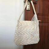 Women Lace Woven Shoulder Bag Embroidered Bucket Beach Bags