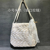 Women Lace Woven Shoulder Bag Embroidered Bucket Beach Bags