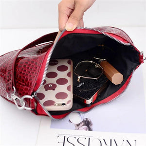 Crocodile Leather Retro Shoulder Bag Solid Ladies Totes