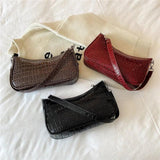 Crocodile Leather Retro Shoulder Bag Solid Ladies Totes