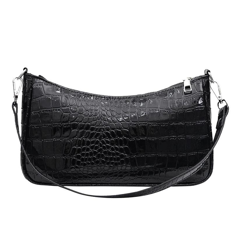 Crocodile Leather Retro Shoulder Bag Solid Ladies Totes