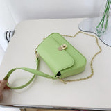 PU Leather Women Underarm Bag Retro Solid Ladies Baguette Handbags