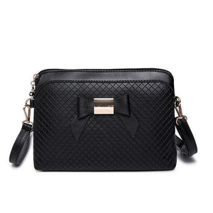 Small Envelop PU Leather Crossbody Bag with Knot Shoulder, Wave Embossed Pattern