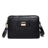 Small Envelop PU Leather Crossbody Bag with Knot Shoulder, Wave Embossed Pattern