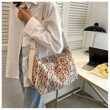 Vintage Printing Plaid Bag Women's Handbags Large Shoulder Bag
