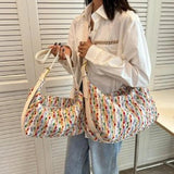 Vintage Printing Plaid Bag Women's Handbags Large Shoulder Bag