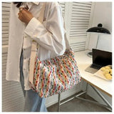 Vintage Printing Plaid Bag Women's Handbags Large Shoulder Bag