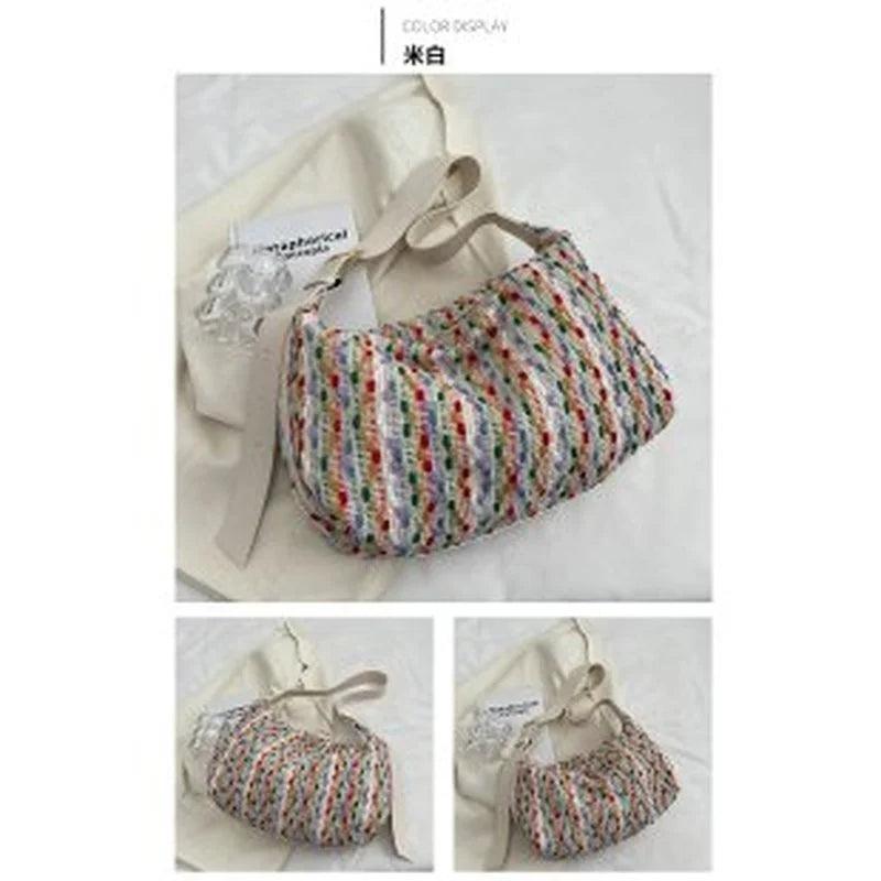 Vintage Printing Plaid Bag Women's Handbags Large Shoulder Bag