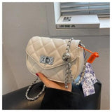 Leather Chain Crossbody Bag for Women Ladies Shoulder Side Tote