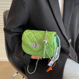 Leather Chain Crossbody Bag for Women Ladies Shoulder Side Tote