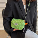 Leather Chain Crossbody Bag for Women Ladies Shoulder Side Tote