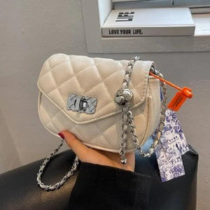 Leather Chain Crossbody Bag for Women Ladies Shoulder Side Tote