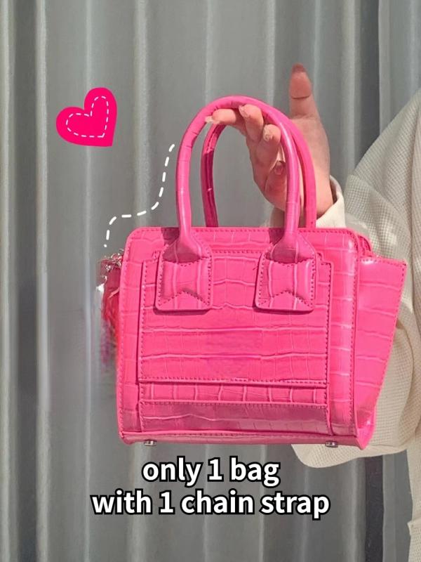 Crocodile Pattern Crossbody Bag for Women Top-handle Shoulder Handbag