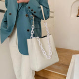 Casual Large Capacity Women Tote Shoulder Bag PU Leather Ladies Bucket Handbag