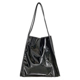 Retro Patent Leather Large Shoulder Handbag