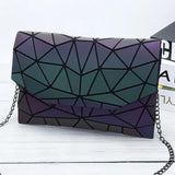 Geometry Luminous Chain Women Shoulder Bags Clutch Laser Females Crossbody Bag
