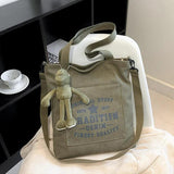 Womens Shoulder Bags Letter Canvas Handbag Crossbody