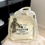 Womens Shoulder Bags Letter Canvas Handbag Crossbody