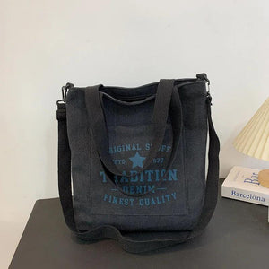 Womens Shoulder Bags Letter Canvas Handbag Crossbody