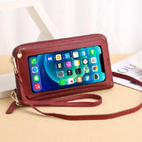Small Leather Crossbody Cellphone Wallet Women's Shoulder Bag