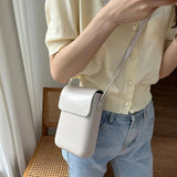 Vintage Pu Leather Square Shoulder Bag for Women