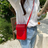 Vintage Pu Leather Square Shoulder Bag for Women