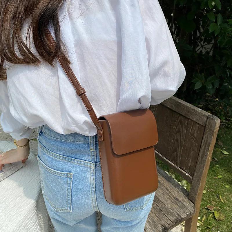 Vintage Pu Leather Square Shoulder Bag for Women