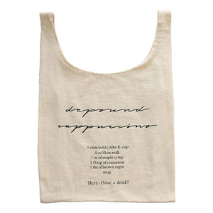 Canvas Handbags Reusable Vest Shopping Bag Women Tote Bolsas De Tela Eco Torba N