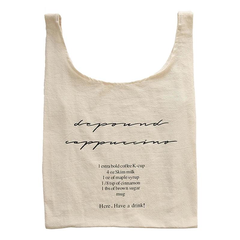 Canvas Handbags Reusable Vest Shopping Bag Women Tote Bolsas De Tela Eco Torba N
