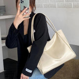 Oilskin Tote Bag Soft PU Leather Women's Shoulder Bag